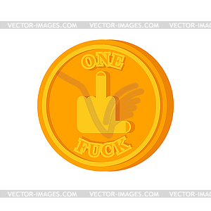 Fuck coin. One Fuck off Alternative Coin. Monetary - vector clipart