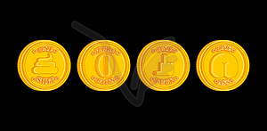 Alternative Coin set. Shit and fuck coin. One - vector clipart