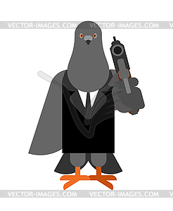Dove killer. pigeon murderer. City bird payed - vector image