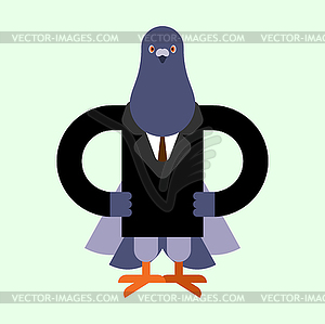 Dove businessman. pigeon boss. City bird - color vector clipart