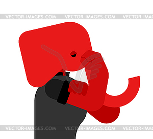 We can do it Red Elephant Republican. symbol power - vector clipart
