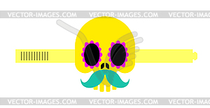Skull paper mask template. carnival mask holiday. - vector clip art