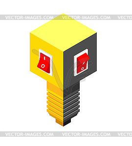 Light bulb and switch concept - vector clipart