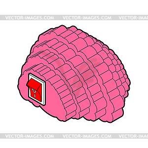 Brain and switch. Included brains - vector clipart