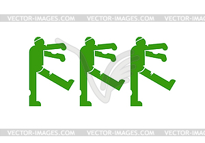 Zombie sign icon . Dead man monster walks symbol - vector clip art