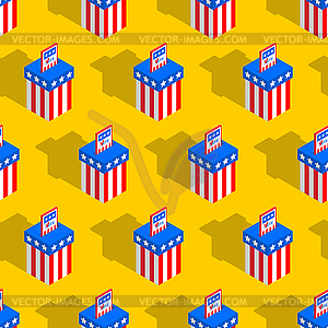 USA election day pattern seamless. Vote in ballot - vector clip art