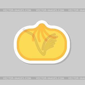 Baozi . Chinese dumplings. Traditional food in - color vector clipart