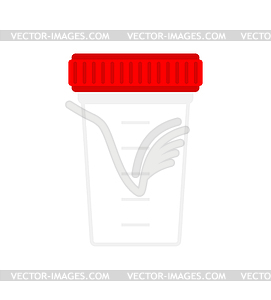 Plastic jar for analysis. Feces and urine collectio - vector clip art