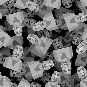 Moai pattern seamless. Easter Island idol - vector clip art