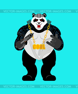 Panda gangster and bandit. Cool Bear. SWAG - vector clip art