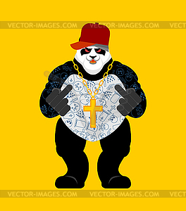 Panda gangster and bandit. Cool Bear. SWAG - vector image