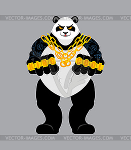 Panda gangster and bandit. Cool Bear. SWAG - vector clip art
