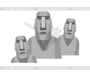 Easter Island idol . Moai ancient statues. illust - vector image