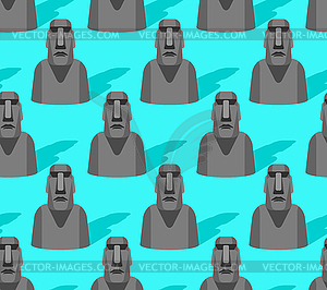 Moai pattern seamless. Easter Island idol - vector clipart