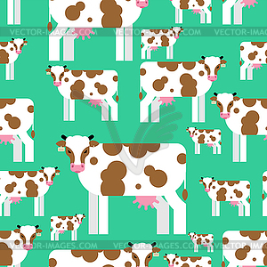 Cow pattern seamless. farm animal background. Baby - vector image