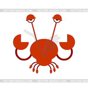 Crab cartoon . sea crayfish - royalty-free vector clipart