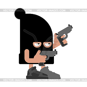 Cute Robber . Cartoon thug - vector image