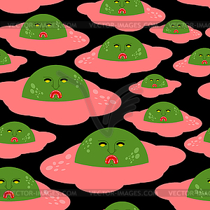 Zombie scrambled eggs pattern seamless. Green - vector image