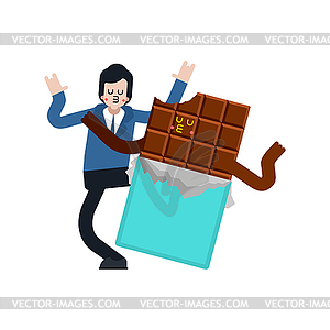 Chocolate lover. Romantic relationship with - vector image