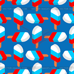 Russian ice cream pattern seamless. National desser - vector image