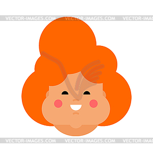 Fat cheerful woman portrait - vector clipart