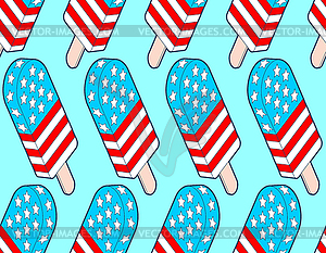 USA ice cream pattern seamless. Patriotic National - vector clipart