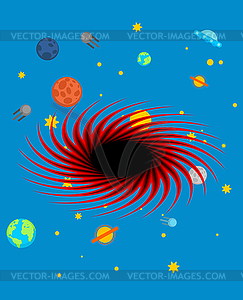 Black hole. Dark matter in space - vector image