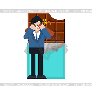 Chocolate lover. Romantic relationship with - vector clip art