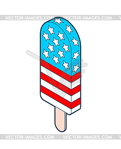 USA ice cream. Patriotic National dessert in America - vector image