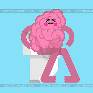 Brainstorm Brain on toilet. good idea comes out of - vector image