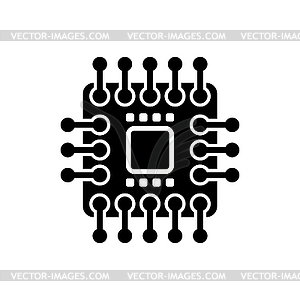 Computer microchip icon. chip processor sign. - vector EPS clipart