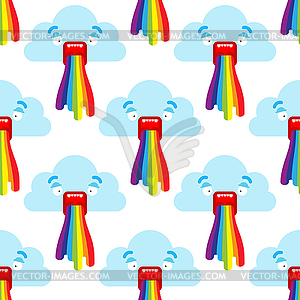 Cloud vomits rainbow pattern seamless. cartoon - vector EPS clipart