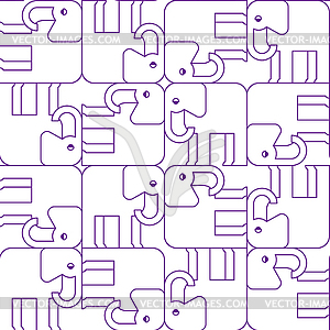 Elephant Geometric pattern seamless. Elephants - vector image