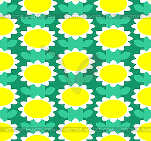 Chamomile cartoon pattern seamless. Baby fabric - royalty-free vector image