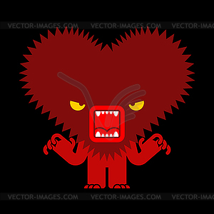 Angry love . furious heart - vector clipart / vector image