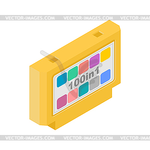 Video game cartridge . Retro TV game 8bit - color vector clipart
