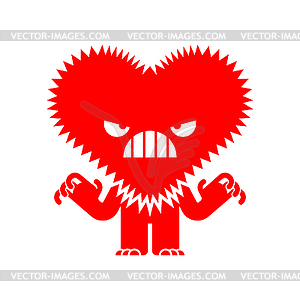 Angry love . furious heart - vector clipart / vector image