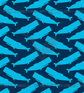 Sperm whale pattern seamless. cachalot big whale - vector image