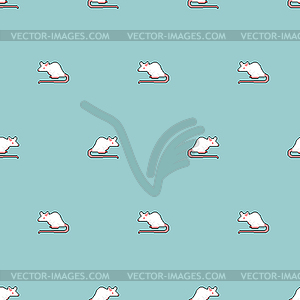 White laboratory mouse pixel art pattern seamless.  - vector clipart