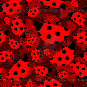 Ladybug pattern seamless. Red small bug - vector clip art