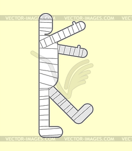 Mummy is running. Mummy run  - stock vector clipart