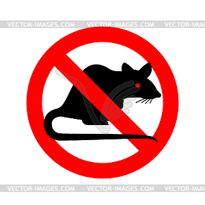 Stop Rat. Ban Big Mouse. Rodent Prohibitive sign - royalty-free vector image