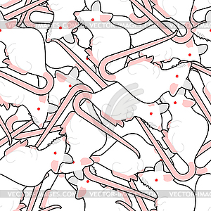 White laboratory mouse pattern seamless. - royalty-free vector image