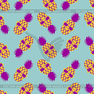 Pineapple cool with glasses pattern seamless. - vector clipart