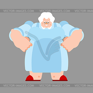 Angry old teacher. Disgruntled old wife - vector clipart