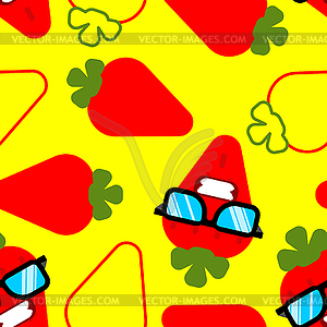 Strawberry pattern seamless. Fresh juicy berry - vector image