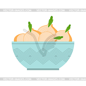 Onion soup in plate. food - vector image