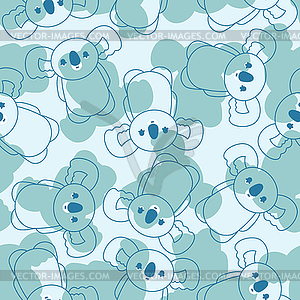 Koala cartoon pattern seamless. Australian marsupia - vector image