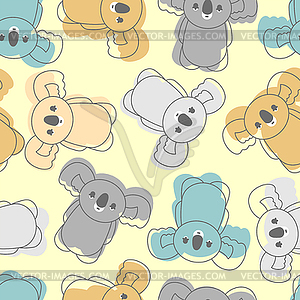 Koala cartoon pattern seamless. Australian marsupia - royalty-free vector image