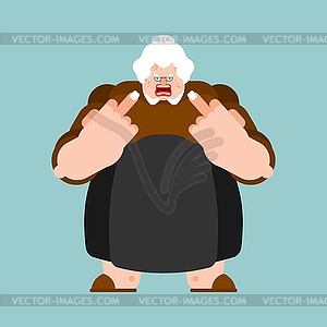 Angry old teacher. Disgruntled old wife - vector clipart